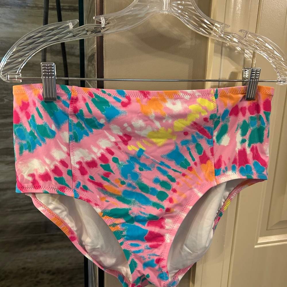 Lands' End Pink and Blue Tie Dye Swim Bottoms - Discounted shipping